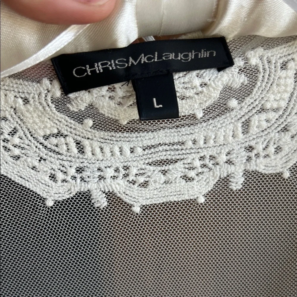 NWOT CHRIS McLAUGHLIN Sheer Lace Cardigan - Picture 4 of 8